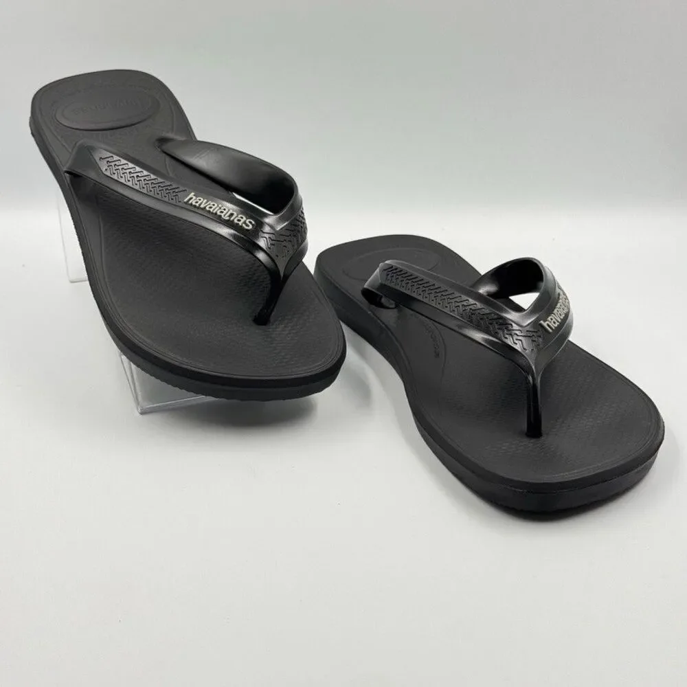 Havaianas Mens 9/10 Black Classic Flip Flop Extra Soft Rubber Sole Brazil Made